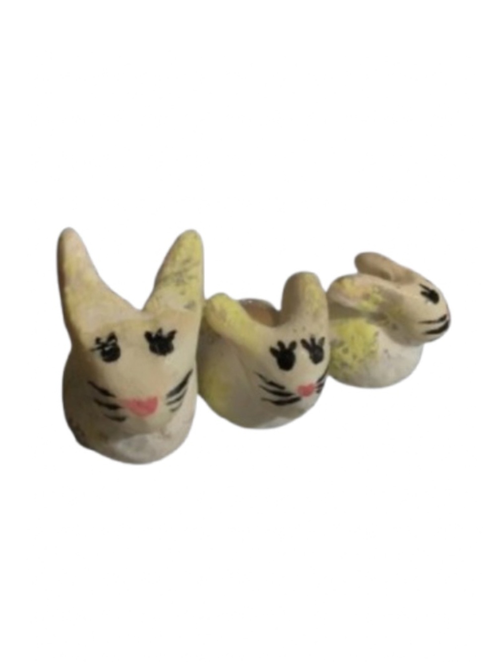 3 Little Ceramic BunBun Bunnies - Collectibles